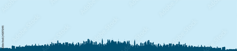 Silhouette city flat illustration.