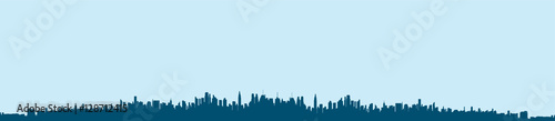 Silhouette city flat illustration.