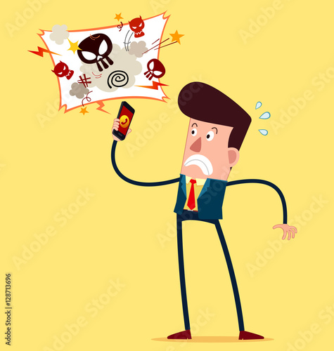 young businessman getting an angry call