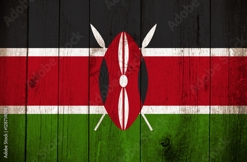 Wooden Flag of Kenya photo