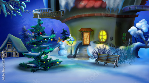 Magic Christmas Evening. New Year Eve Scene