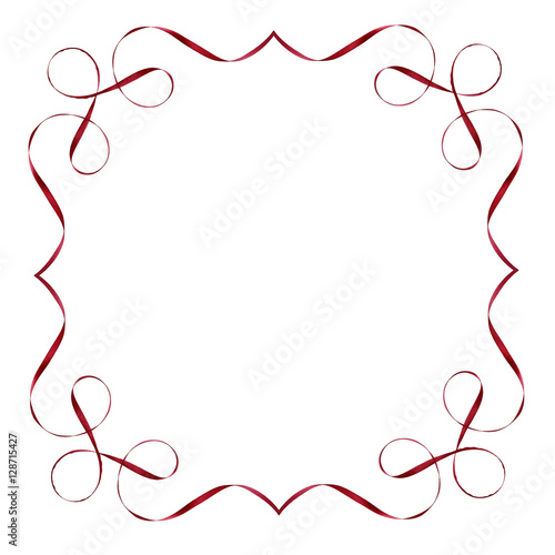 Red silk ribbon frame