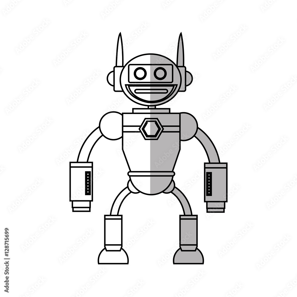 Robot cartoon icon. Robotic technology machine cyborg and science theme. Isolated design. Vector illustration Robot cartoon icon. Robotic technology machine cyborg and science theme. Isolated design. Vector illustration
