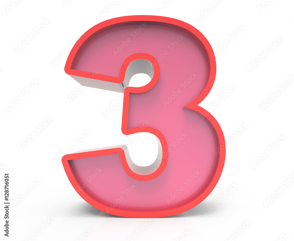 Fototapeta premium red block number 3