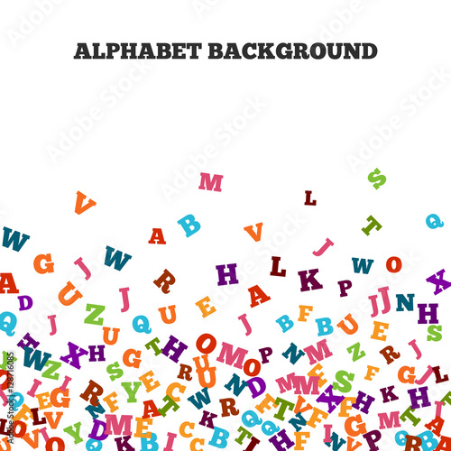 Abstract black alphabet ornament frame isolated on white background