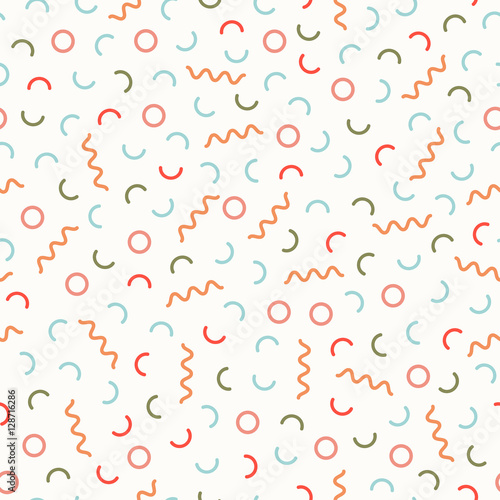 Retro memphis geometric line shapes seamless patterns. Hipster fashion 80-90s. Abstract jumble textures. Black and white. Zigzag lines. Memphis style for printing, website, fabric design, poster.