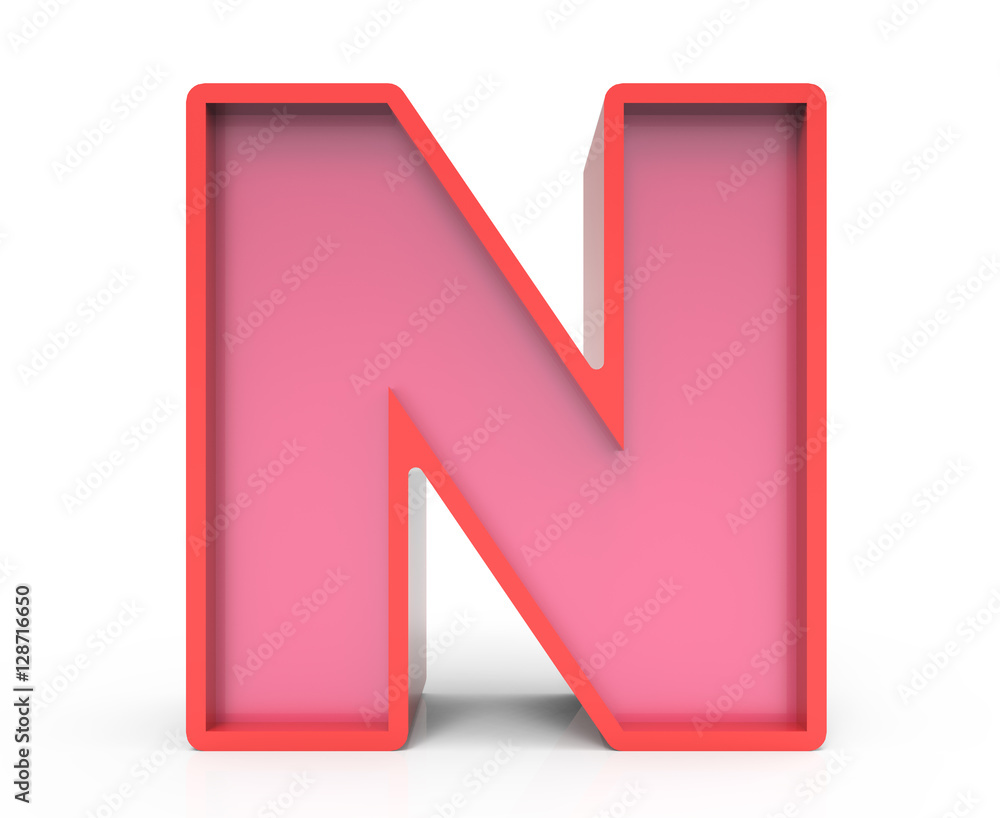 red block letter N red block letter N