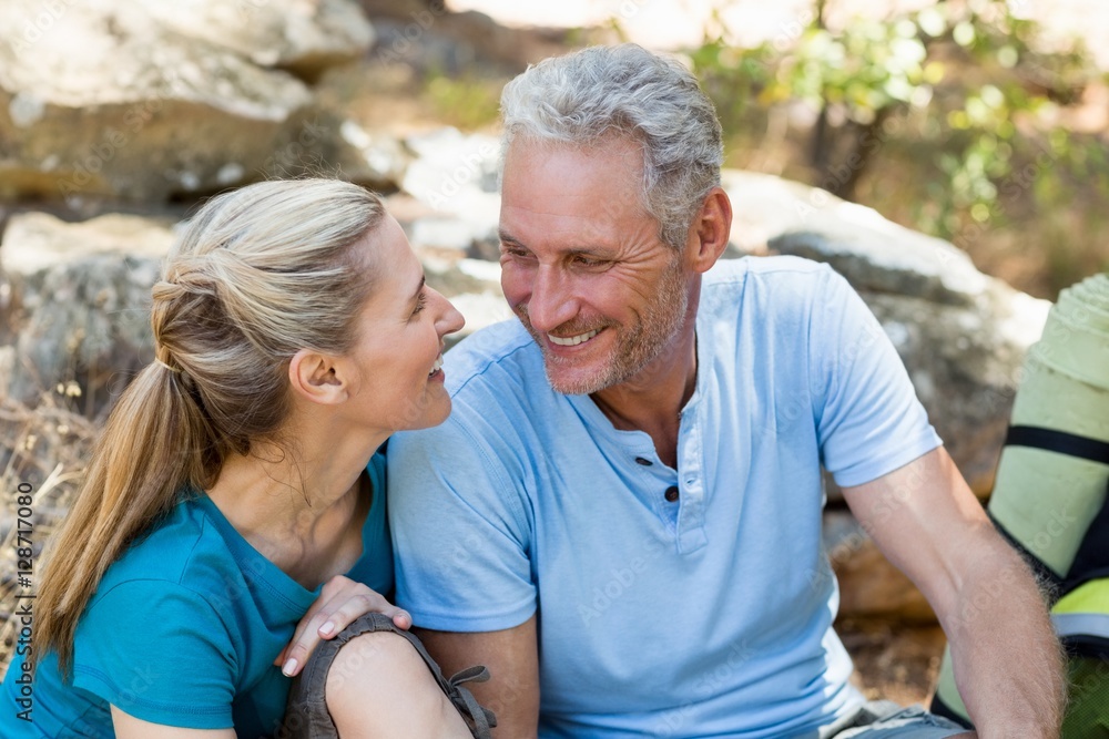 Couple smiling and looking each other 