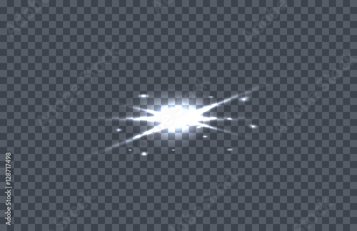White Glowing Light Burst Vector Illustration