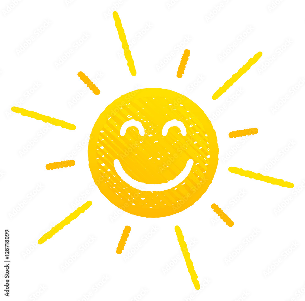 Lachende Sonne Stock-Vektorgrafik | Adobe Stock