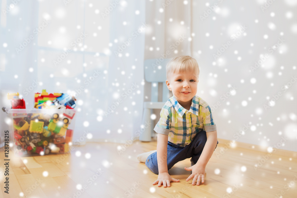 Fototapeta premium happy little baby boy at home