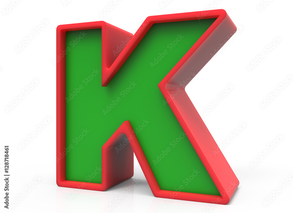 3D Christmas letter K 3D Christmas letter K