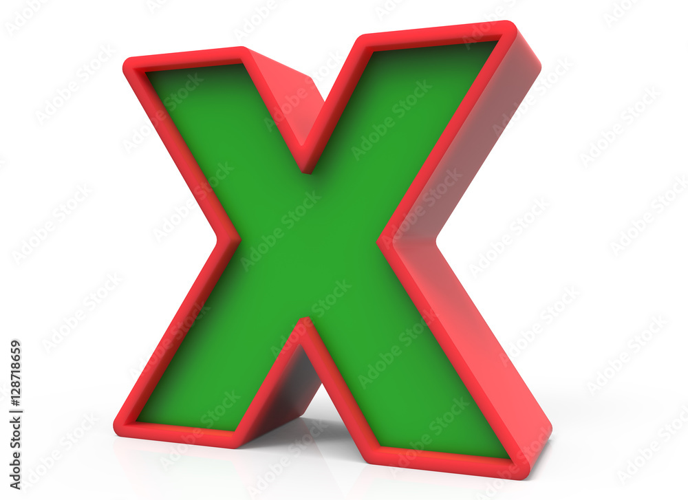 3D Christmas letter X 3D Christmas letter X