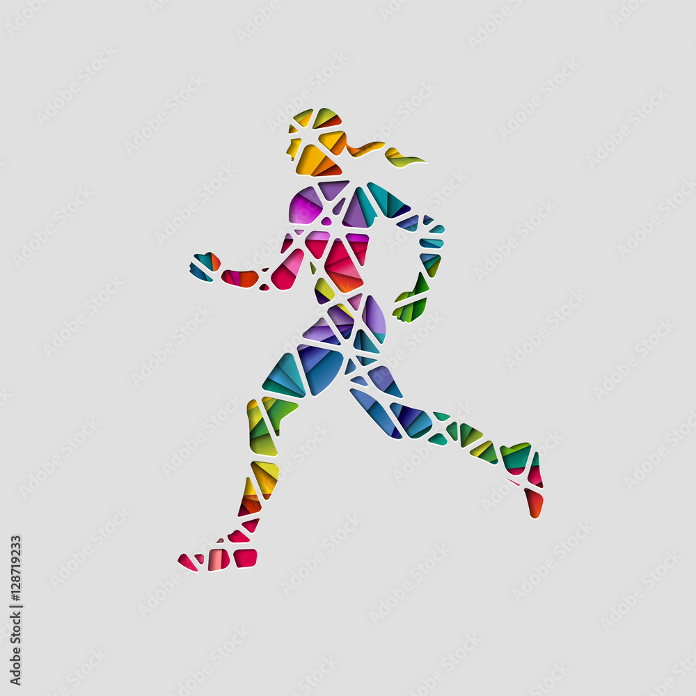 Abstract female runner, eps10 vector Abstract female runner, eps10 vector