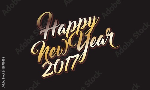 happy new year 2017 gold text