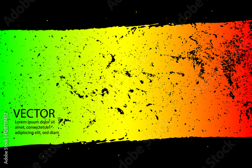 Abstract grunge painted scratched texture background . EPS10 vector illustration reggae colors green, yellow, red