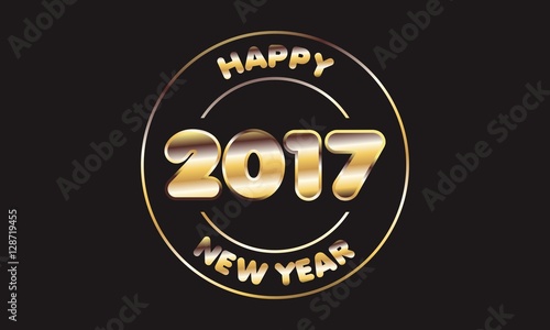 happy new year 2017 gold text