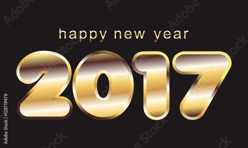 happy new year 2017 gold text