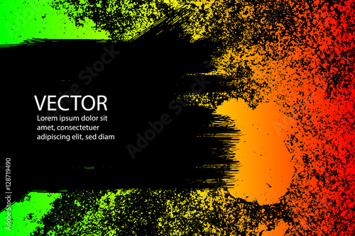 Abstract grunge painted scratched texture background . EPS10 vector illustration reggae colors green, yellow, red
