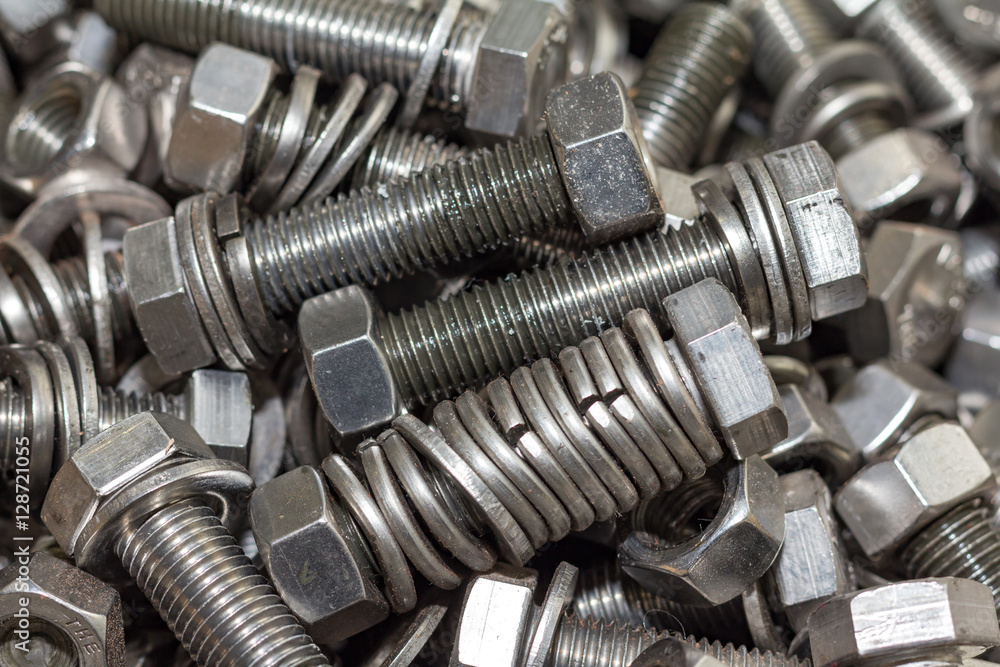 Bolt used overlapping full. Bolts and screws used in constructio Bolt used overlapping full. Bolts and screws used in constructio