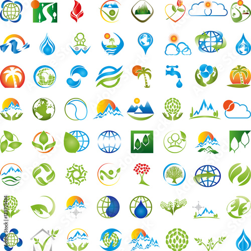 Gro  e Logos Sammlung  Natur  Wirtschaft    kologie  Erde