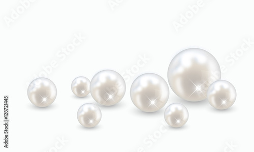 Photo Beautiful realistic pearl set illustration vector