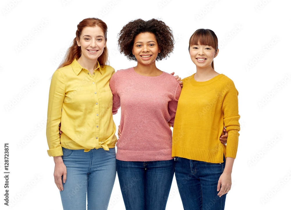 Fototapeta premium international group of happy smiling women