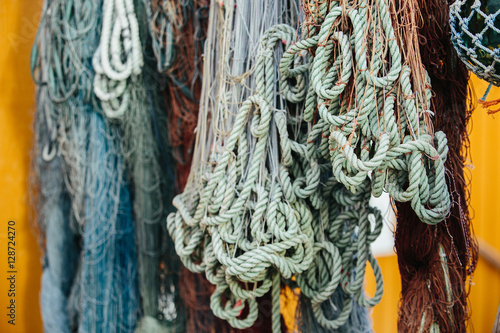 fishing nets background, fishing industry