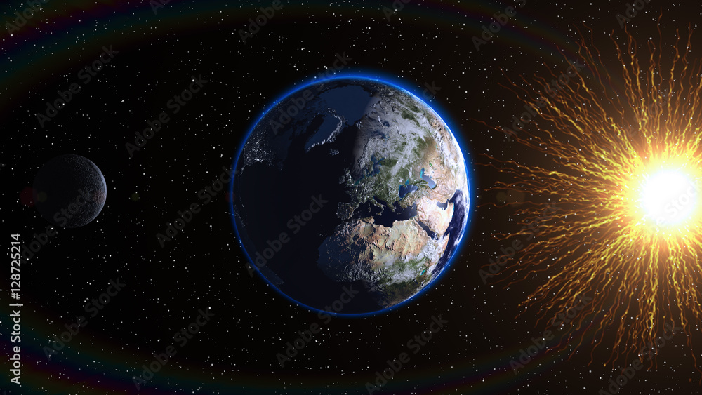 Naklejka premium Planet Earth in space.Globe in galaxy. Elements of this image furnished by NASA