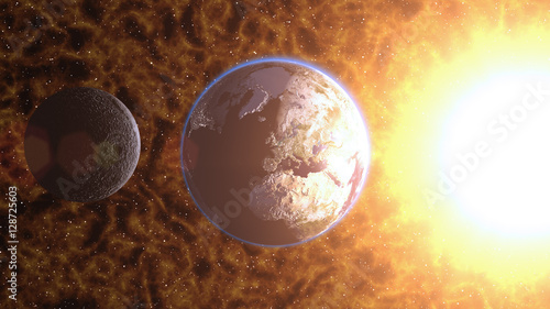 Fototapeta Naklejka Na Ścianę i Meble -  Planet Earth in space.Globe in galaxy. Elements of this image furnished by NASA