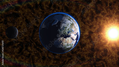 Fototapeta Naklejka Na Ścianę i Meble -  Planet Earth in space.Globe in galaxy. Elements of this image furnished by NASA