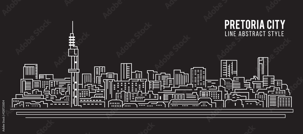 Cityscape Building Line art Vector Illustration design - Pretoria city