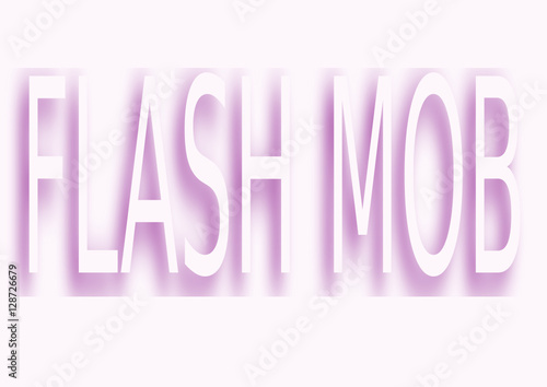 flash mob en lettres violet sur affiche