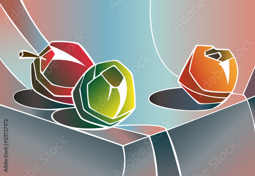still life with apples