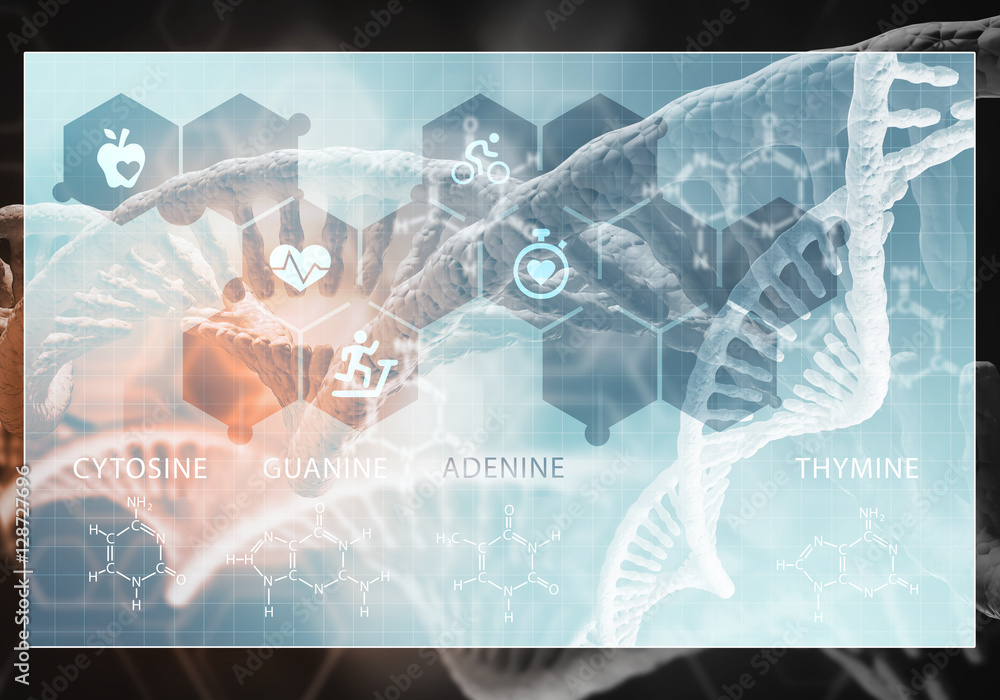 Fototapeta premium Medicine user interface, 3D rendering