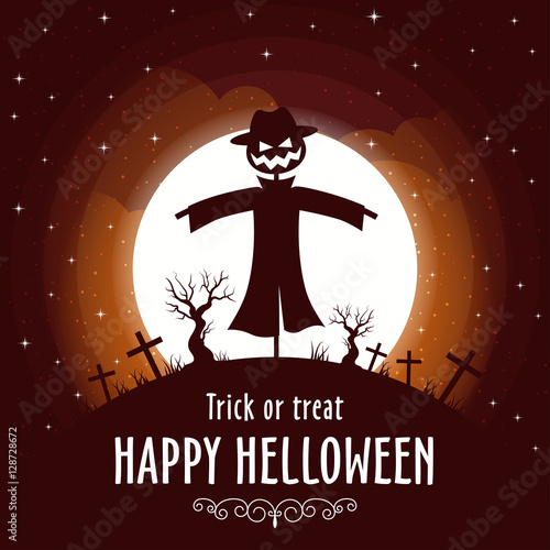 Happy Halloween. Vector illustration card.
