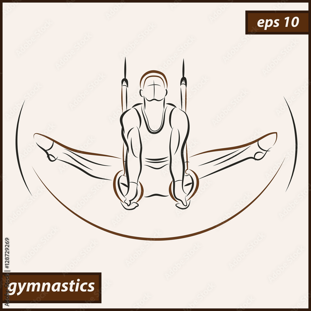 Vector illustration. Illustration shows a gymnast performing acrobatic