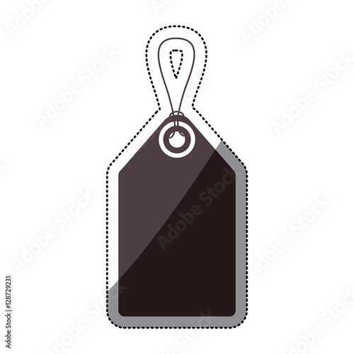 Black hang label icon. Tag banner product and decoration theme. Isolated design. Vector illustration