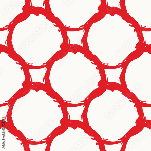 Abstract red seamless pattern from circles. Vector illustration