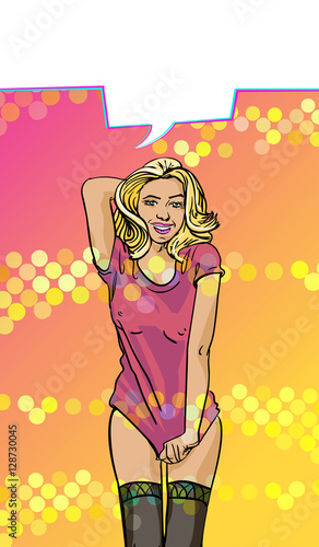 Blond, retro young woman,