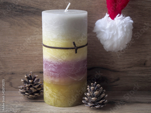 Colorful candle in christmas