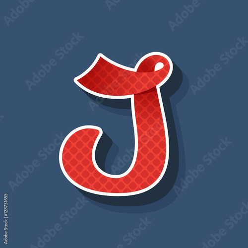 J letter logo. Vintage handmade sport script font.