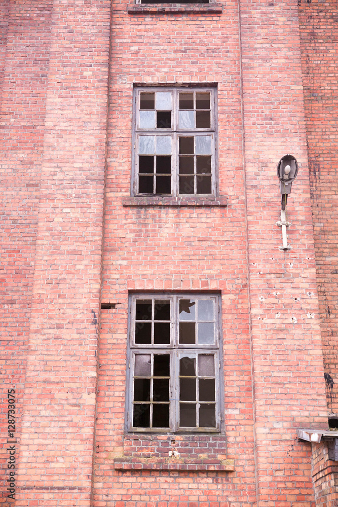 Deserted old brick power plant in Poland