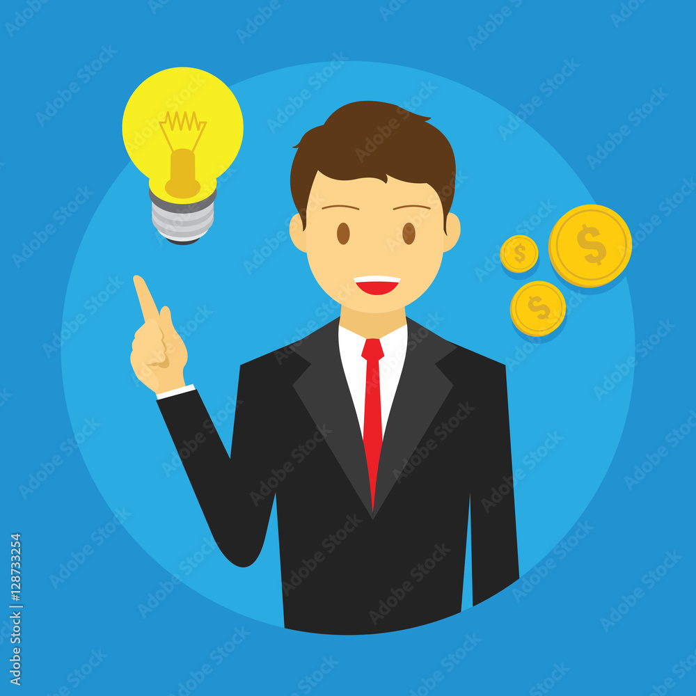 businessman thinking about business plan businessman thinking about business plan