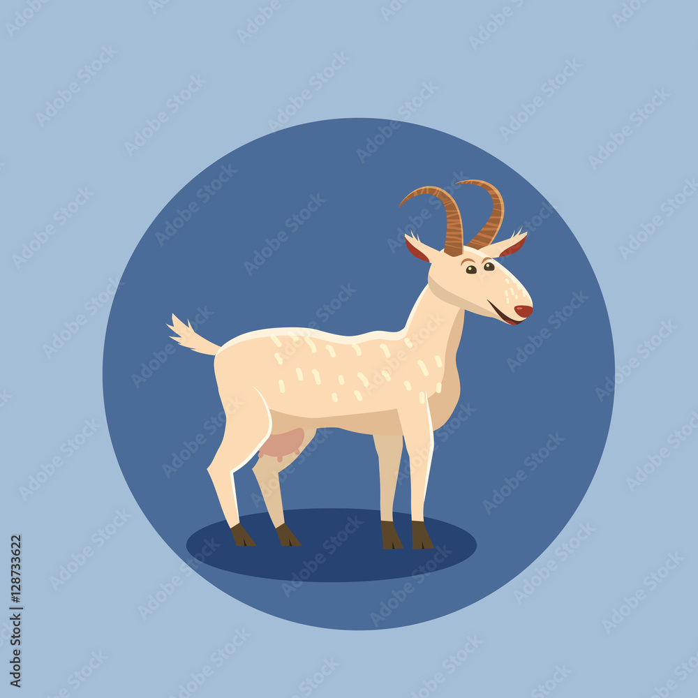 Obraz Goat funny, Cartoon style, vector illustration
