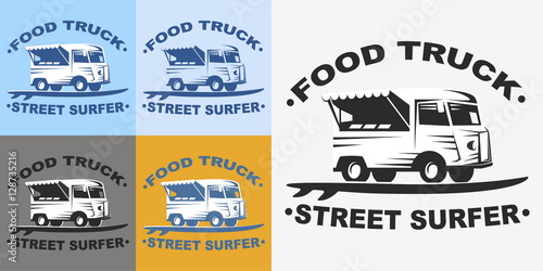 Food truck logo set