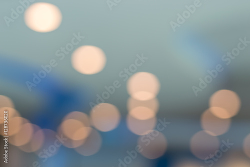 Blurred bokeh light in hall colorful defocus