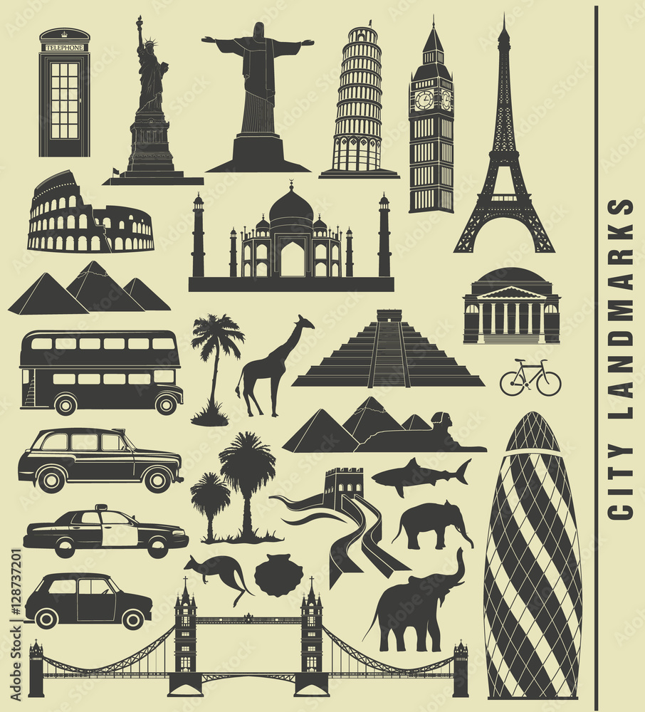 icons of the city landmark world icons of the city landmark world