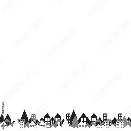 Cityscape village skyline