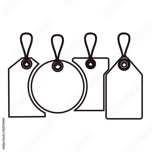 Hang label icon. Tag banner product and decoration theme. Isolated design. Vector illustration